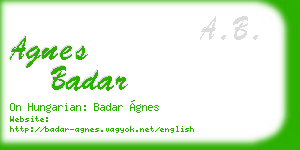 agnes badar business card